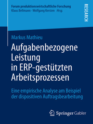 cover image of Aufgabenbezogene Leistung in ERP-gestützten Arbeitsprozessen